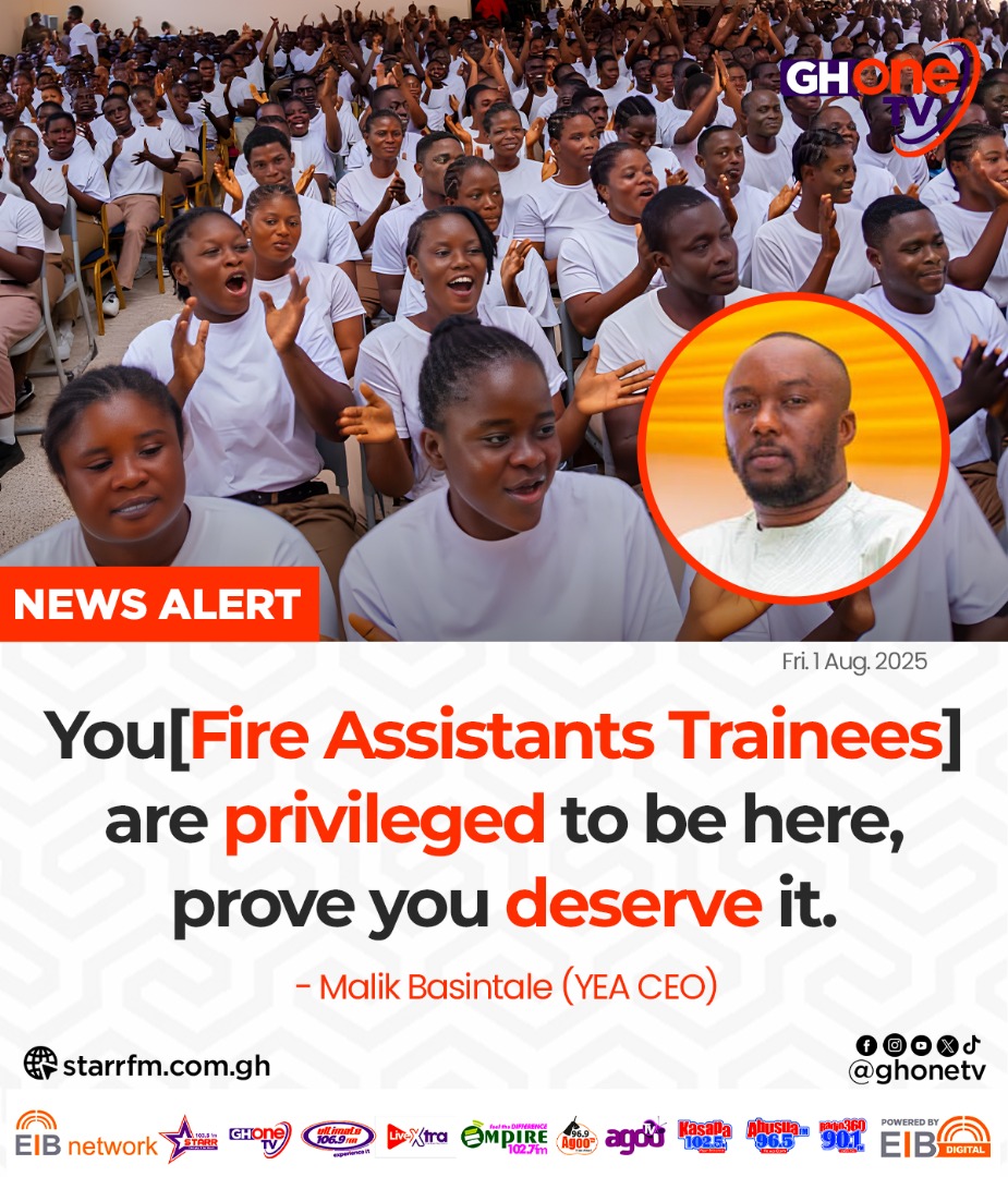 Fire Assistants Trainees are privileged to be here... - Malik Basintale (CEO, Youth Employment Agency, Ghana)

#GHOneNews #EIBNetwork 
#GHOneTV #NewsAlert
<a href="/yeaghana/">Youth Employment Agency Ghana</a> <a href="/malik_basintale/">Maleek Basintale</a>