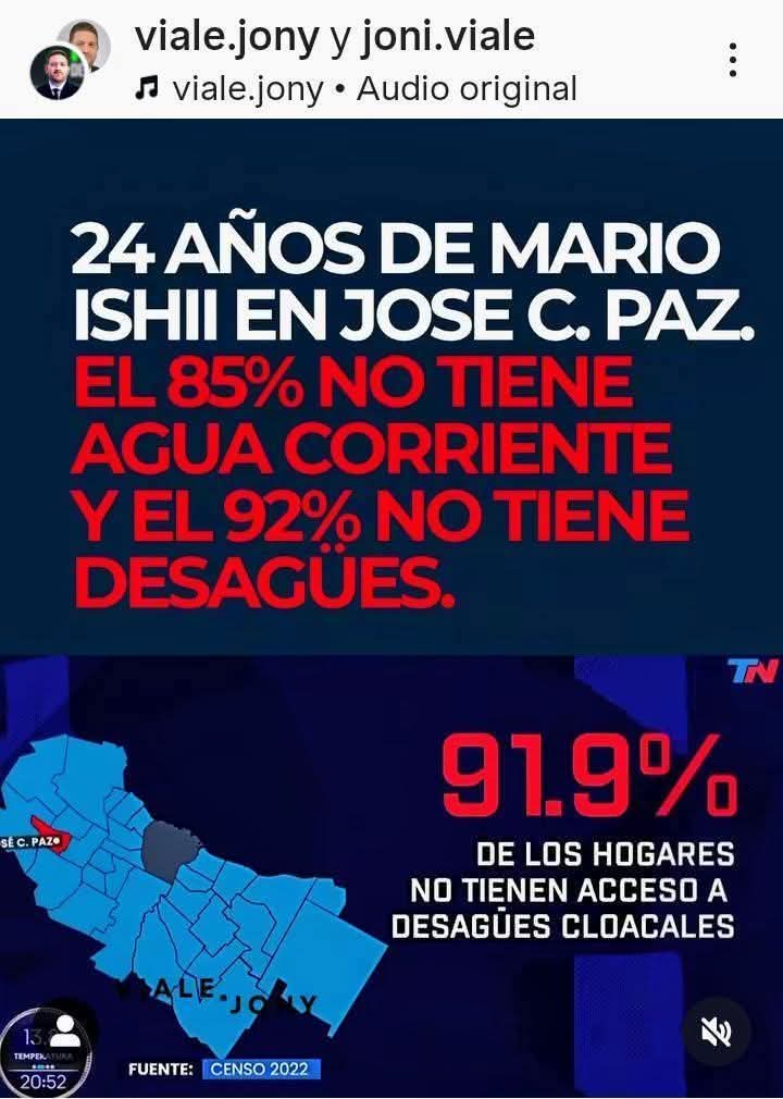 EL 85 DEL PUEBLO NO TIENE AGUA CORRIENTE
Y EL 92 % NO TIENE 
DESAGUES...