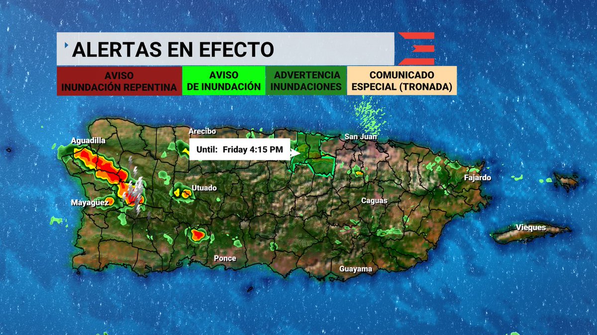 Una 𝐀𝐝𝐯𝐞𝐫𝐭𝐞𝐧𝐜𝐢𝐚 𝐝𝐞 𝐈𝐧𝐮𝐧𝐝𝐚𝐜𝐢𝐨𝐧𝐞𝐬 está en efecto para: Dorado, Vega Alta, Toa Alta hasta las 8/01 4:15PM