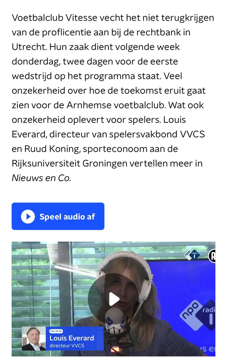 spelersvakbond's tweet image. Beluister het item hier terug: 
nporadio1.nl/fragmenten/nie…  

#louiseverard #vvcs #vitesse