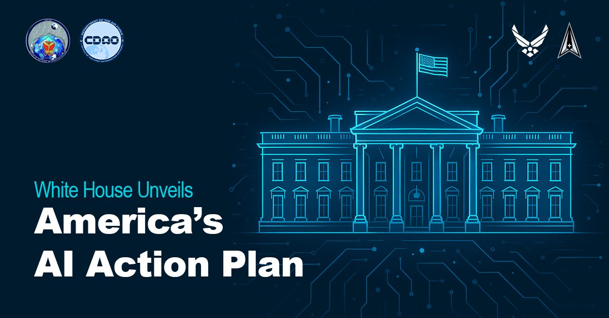 Air Force Chief Data and AI Office (@daf_cdao) on Twitter photo Have you seen America’s AI Action Plan?whitehouse.gov/wp-content/upl…
Released 7/23, its boosting AI adoption within the DOD & empowering the workforce. @CDAO is leading the charge with data and AI for info dominance! Stay tuned for updates on the DAF’s Data and AI Strategy & more! Have you seen America’s AI Action Plan?whitehouse.gov/wp-content/upl…
Released 7/23, its boosting AI adoption within the DOD & empowering the workforce. @CDAO is leading the charge with data and AI for info dominance! Stay tuned for updates on the DAF’s Data and AI Strategy & more!