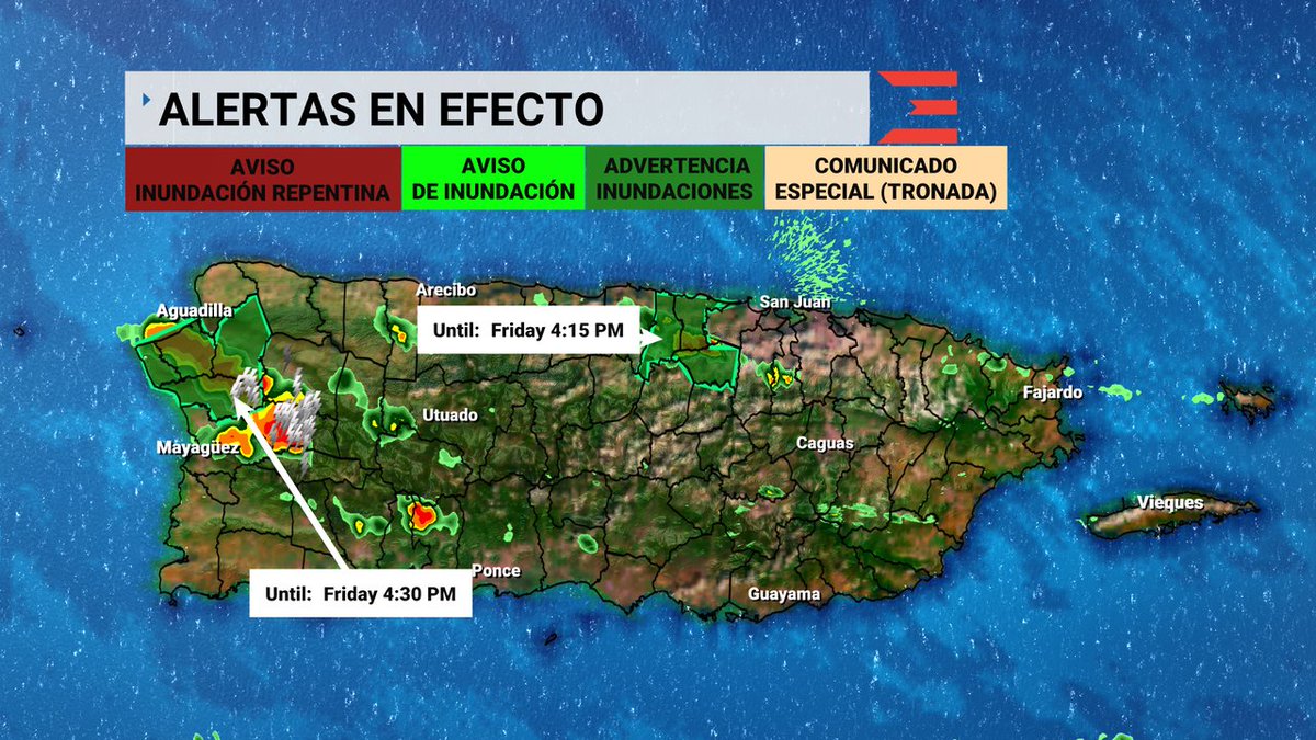 Una 𝐀𝐝𝐯𝐞𝐫𝐭𝐞𝐧𝐜𝐢𝐚 𝐝𝐞 𝐈𝐧𝐮𝐧𝐝𝐚𝐜𝐢𝐨𝐧𝐞𝐬 está en efecto para: Anasco, Moca, Aguada, Rincon hasta las 8/01 4:30PM