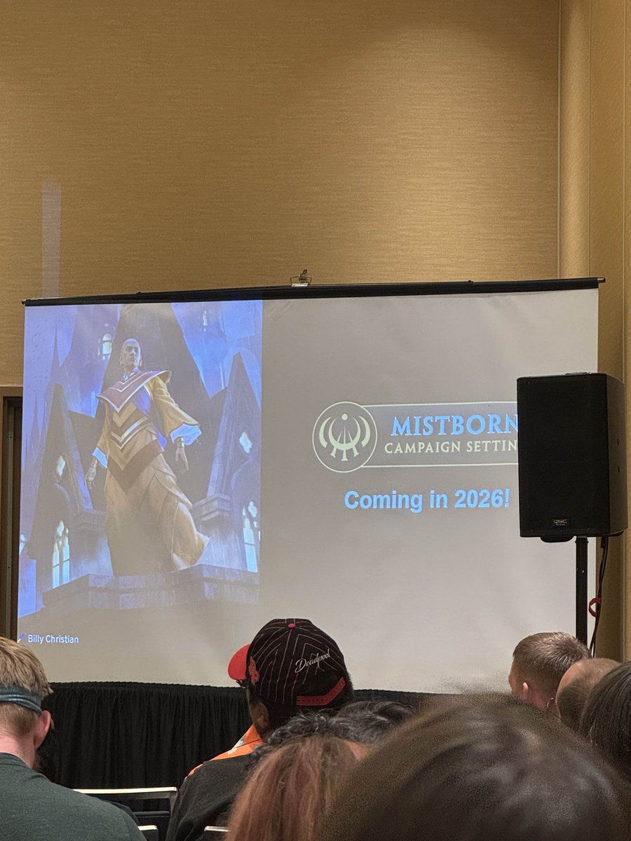 CosmereCentral's tweet photo. Durante a Gen Con 2025, foi revelado que o cenário de Mistborn para o Cosmere RPG terá novas especializações, kandra e sangue koloss jogáveis, árvores de talentos para todos os metais, armas de fogo, assaltos a trem, novas artes, lore inédito e uma aventura entre eras! https://t.co/LIwiVbFVrA