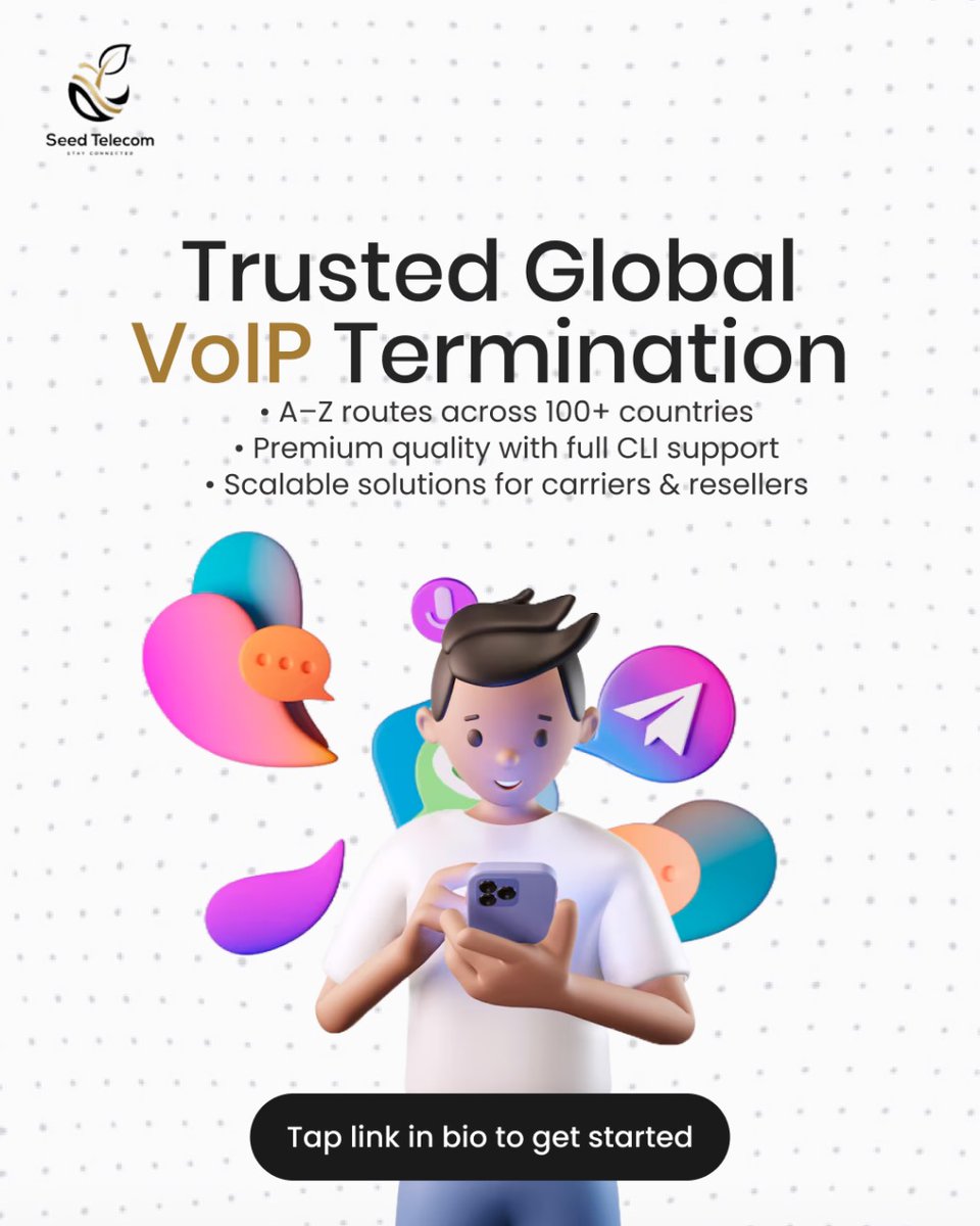 seedtelecomorg's tweet image. Don’t lose revenue to dropped or undelivered calls. Seed Telecom provides optimized global routing with 99.99% uptime, trusted by high-volume resellers around the world. 

seedtelecom.org. 

#CallDelivery #VoIPRouting #GlobalTelecom #UptimeGuarantee #VoIPOptimization