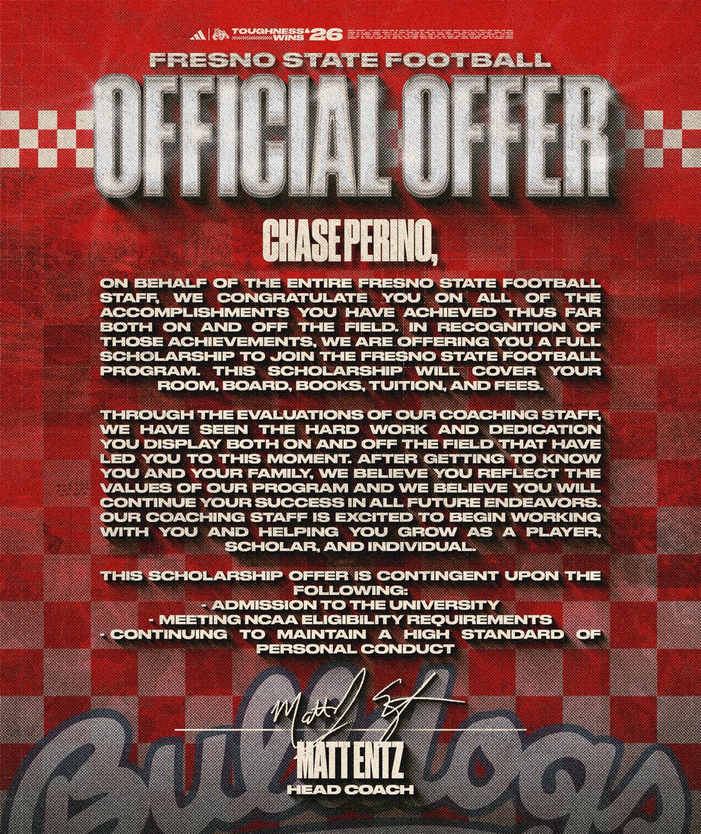 3⭐️ chaseperino 26’ WR/S 6’1 180 (@chaseperino) on Twitter photo BLESSED! Thank you Jesus 🙌 <a href="/FresnoStateFB/">Fresno State Football</a> <a href="/Coach_Entz/">Coach Matthew Entz</a> <a href="/NickBenedetto_/">Nick Benedetto</a> <a href="/CoachGigli/">Jordan Gigli</a> <a href="/lj_early/">L.J. Early</a> <a href="/jakerasmussen_/">Jake Rasmussen</a> #GoDogs🐶 BLESSED! Thank you Jesus 🙌 <a href="/FresnoStateFB/">Fresno State Football</a> <a href="/Coach_Entz/">Coach Matthew Entz</a> <a href="/NickBenedetto_/">Nick Benedetto</a> <a href="/CoachGigli/">Jordan Gigli</a> <a href="/lj_early/">L.J. Early</a> <a href="/jakerasmussen_/">Jake Rasmussen</a> #GoDogs🐶