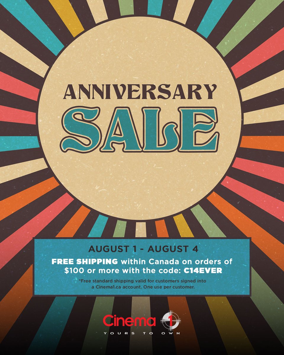 cinema1store's tweet image. 🎉 We’re celebrating 33 years in business this long weekend!

To celebrate, we wanted to give some love to the iconic movies that we’ve sold over the years and to YOU for all your support! 

Visit us in-store or at CInema1.ca

#ShopCanadian #LongLivePhysicalMedia