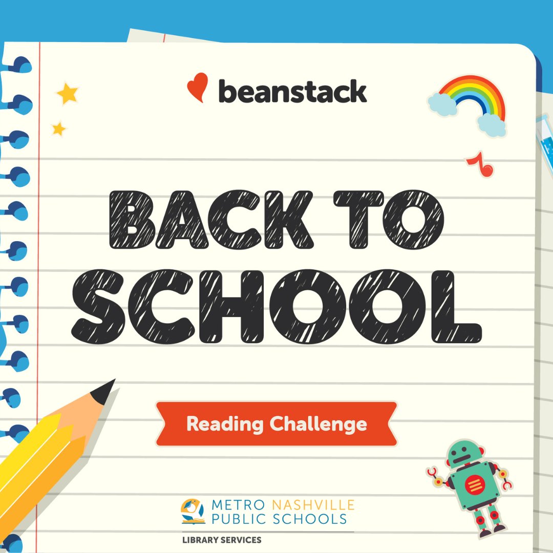 MNPSLibraries's tweet image. It’s back to school time! Start the school year off right by setting goals, getting organized, and, of course, reading! Log your reading to earn badges throughout the challenge. MNPS Students- Beanstack can be found on your ClassLink dashboard. @metroschools #mnpslibraries