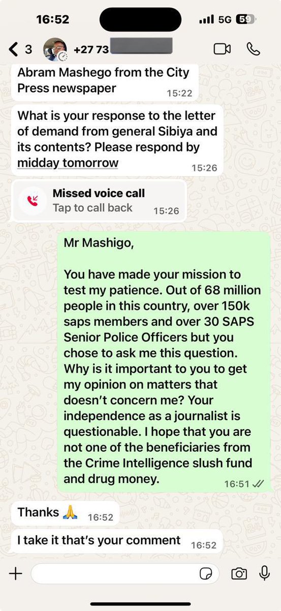 ChrisExcel102's tweet image. From my close source 

There is a paid Journalist who tried to harass Lord Mkhwanazi on WhatsApp 

He cooked him 🤣🤣🤣