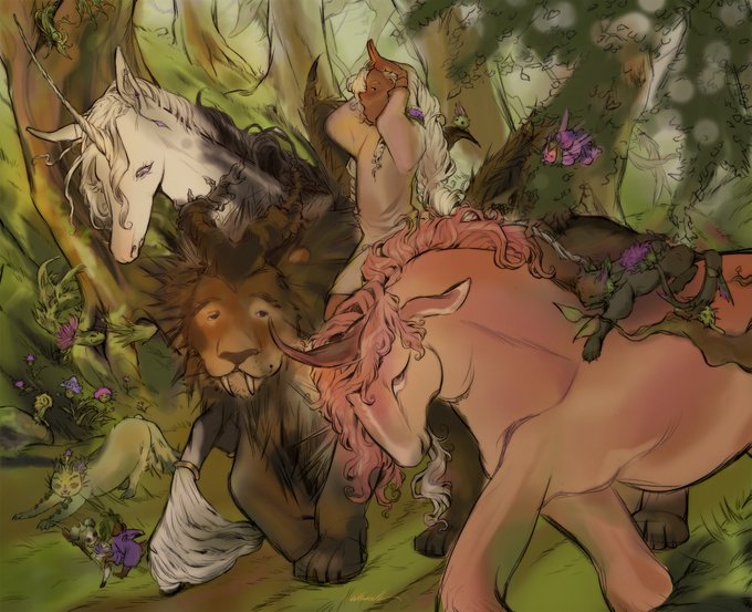 #artfight2025 Oops, all thistles! Mass attack on all thistle-based fantasy characters I could find! 