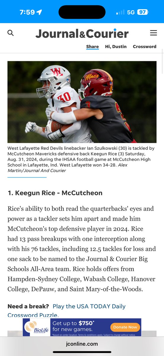 Keegun Rice (@rice_keegun) on Twitter photo Blessed to be named the number 1 DB in the Lafayette area! <a href="/McCMavsFootball/">Maverick Football</a> <a href="/mccutcheonmavs/">McCutcheon Athletics</a> <a href="/coachjstrasser/">Coach Josh Strasser</a> <a href="/ruem_43/">Brandon Ruemler</a> Blessed to be named the number 1 DB in the Lafayette area! <a href="/McCMavsFootball/">Maverick Football</a> <a href="/mccutcheonmavs/">McCutcheon Athletics</a> <a href="/coachjstrasser/">Coach Josh Strasser</a> <a href="/ruem_43/">Brandon Ruemler</a>