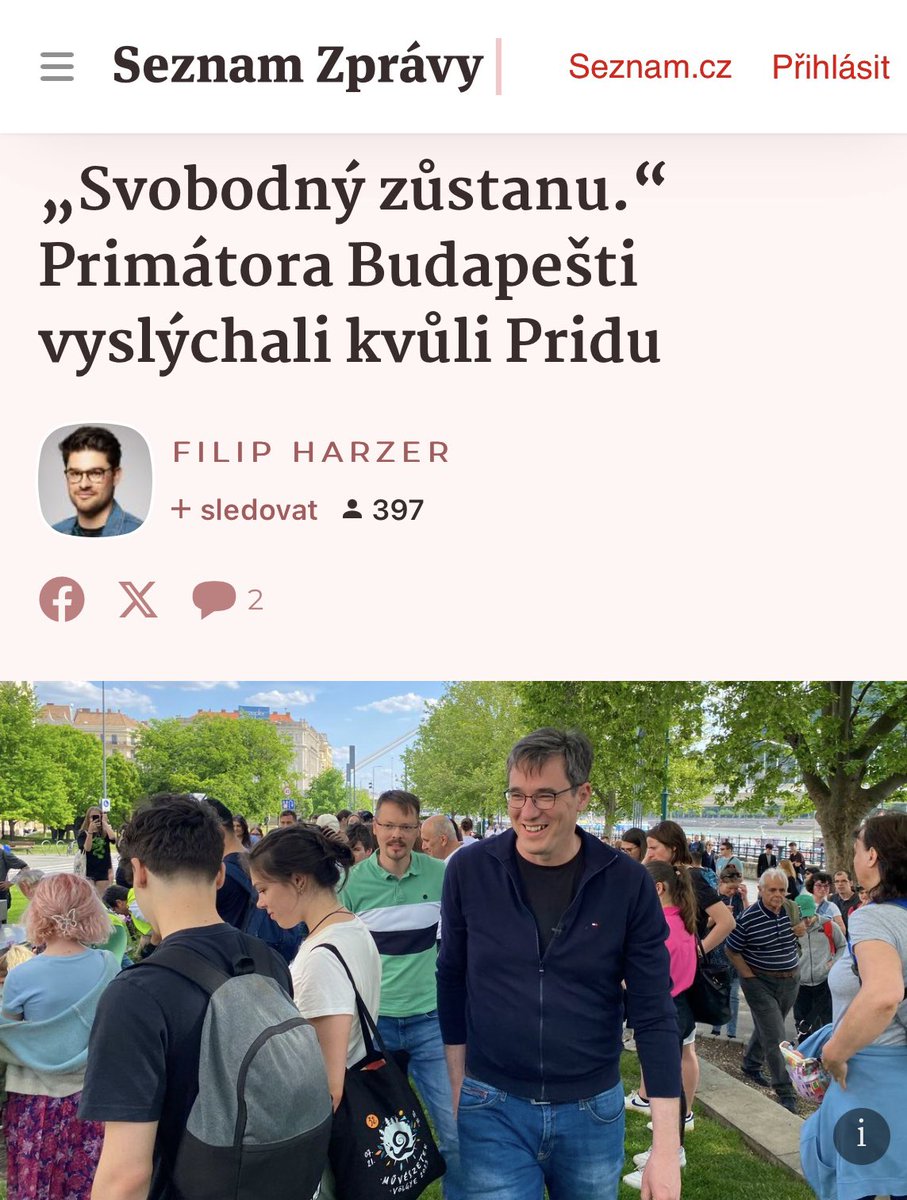 Zítra na pochodu Prague Pride ponesu hrdě duhovou vlajku. Stejně jako ji nesl primátor Budapešti Gergely Karácsony, se kterým jsem zakládal Pakt svobodných měst. Praha je svobodným městem pro všechny a věřím, že svobodná zůstane i Budapešť. Gergely, stojím za Tebou. Boj za práva