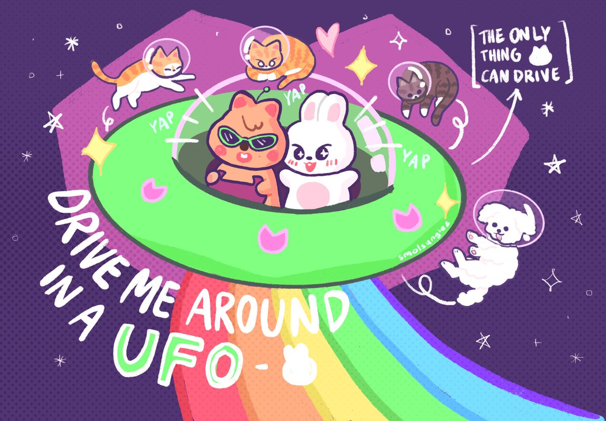 driving around in a UFO~ 🐹🐰🛸 #minsung