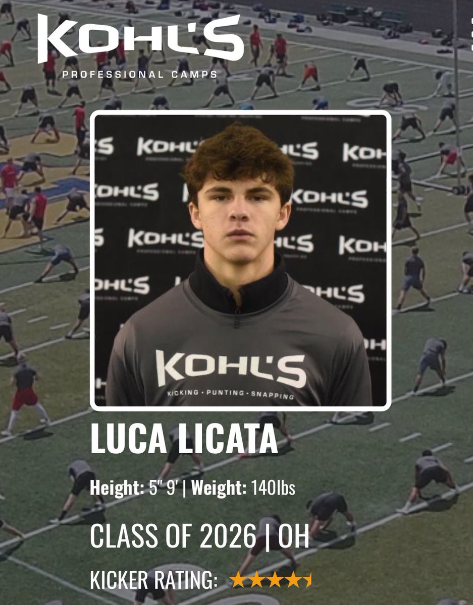 Luca Licata 4🌟 K / P| ‘26 | 3.48 GPA (@lucalicata614) on Twitter photo 4.5 ⭐️ Kicker. Very excited about my evaluation and equally excited that kickoff is this month! <a href="/CeltsFootball/">DJHS Celtic Football</a> <a href="/CoachMCrabtree/">Mark Crabtree</a> <a href="/MrHardyPE/">Jake Hardy</a> <a href="/D_Madden_Punter/">Coach Dan Madden</a> 4.5 ⭐️ Kicker. Very excited about my evaluation and equally excited that kickoff is this month! <a href="/CeltsFootball/">DJHS Celtic Football</a> <a href="/CoachMCrabtree/">Mark Crabtree</a> <a href="/MrHardyPE/">Jake Hardy</a> <a href="/D_Madden_Punter/">Coach Dan Madden</a>
