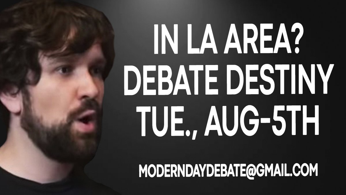 Modern-Day Debate (@moderndaydebate) on Twitter photo Interested in being one of the challengers of <a href="/TheOmniLiberal/">Destiny | Steven Bonnell II</a> ? Email moderndaydebate@gmail.com ! Tuesday, August 5th, Los Angeles, CA on the topic of Trump's Policies! In collab with <a href="/UncensoredAm/">Uncensored America</a> Interested in being one of the challengers of <a href="/TheOmniLiberal/">Destiny | Steven Bonnell II</a> ? Email moderndaydebate@gmail.com ! Tuesday, August 5th, Los Angeles, CA on the topic of Trump's Policies! In collab with <a href="/UncensoredAm/">Uncensored America</a>