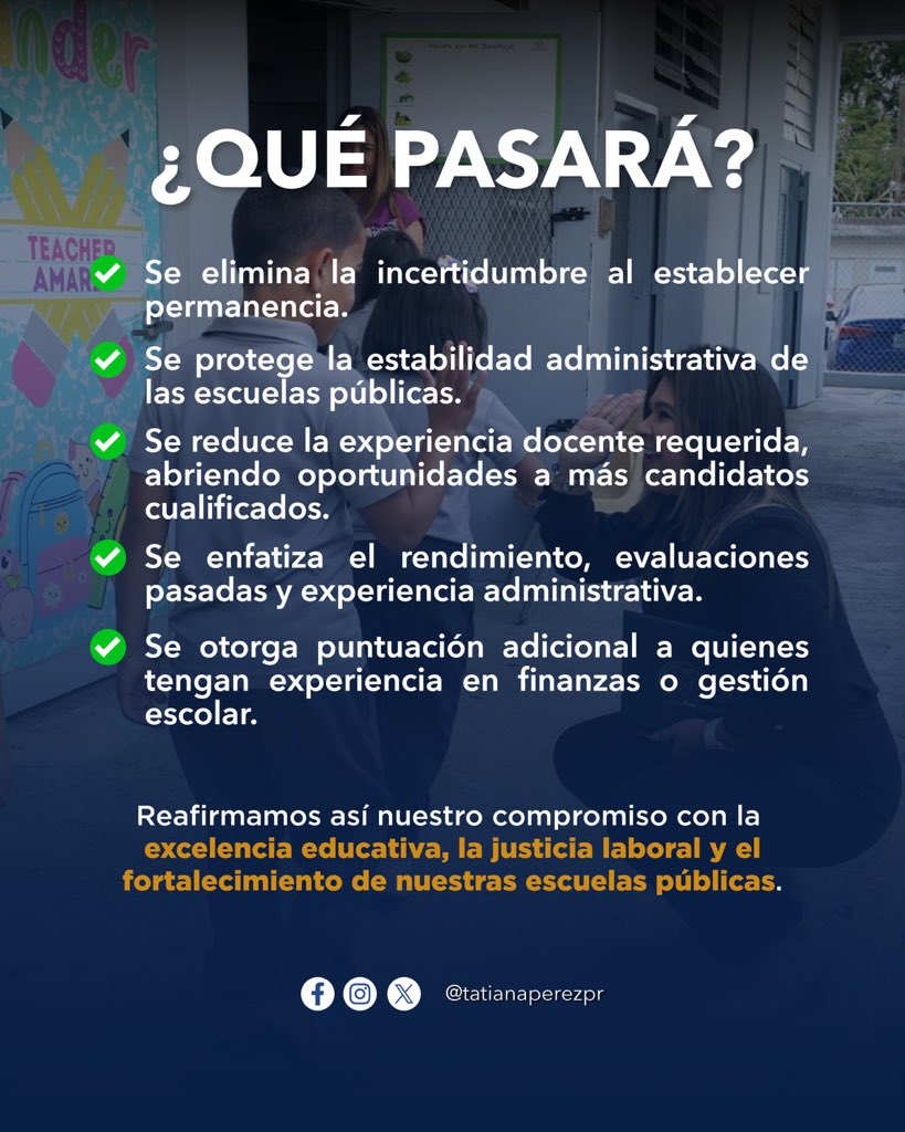 ¡Ley 86-2025 Aprobada! 📚

Gracias a la senadora Migdalia Padilla, autora del P. del S. 233, y al representante Axel "Chino" Roque, por presentar medidas clave para nuestros Directores Escolares. Agradecida por acoger las recomendaciones de la Comisión de Educación de la Cámara.