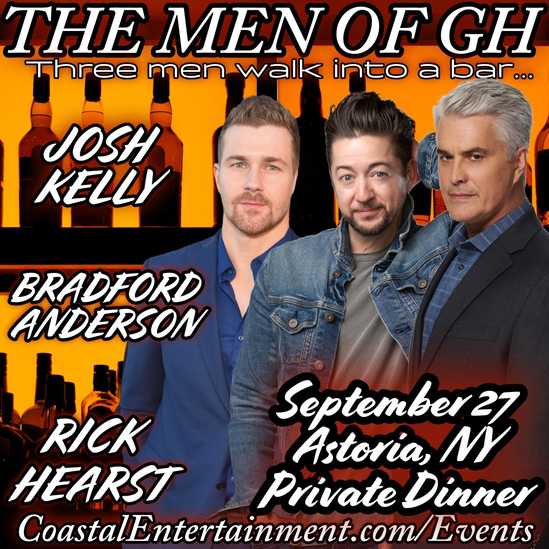 Linda Rohe (@coastalent1) on Twitter photo Get your tickets for the Men of #GH dinner while you can! Don't miss your chance to chat and hang with <a href="/JustJokingJK/">Josh Kelly</a> <a href="/BfordAnderson/">Bradford Anderson</a> and <a href="/rickhearst/">Rick Hearst(aka Rick Herbst)</a> on Sept. 27th! β¦talentertainment.seatengine-sites.com/shows/306076 Get your tickets for the Men of #GH dinner while you can! Don't miss your chance to chat and hang with <a href="/JustJokingJK/">Josh Kelly</a> <a href="/BfordAnderson/">Bradford Anderson</a> and <a href="/rickhearst/">Rick Hearst(aka Rick Herbst)</a> on Sept. 27th! β¦talentertainment.seatengine-sites.com/shows/306076