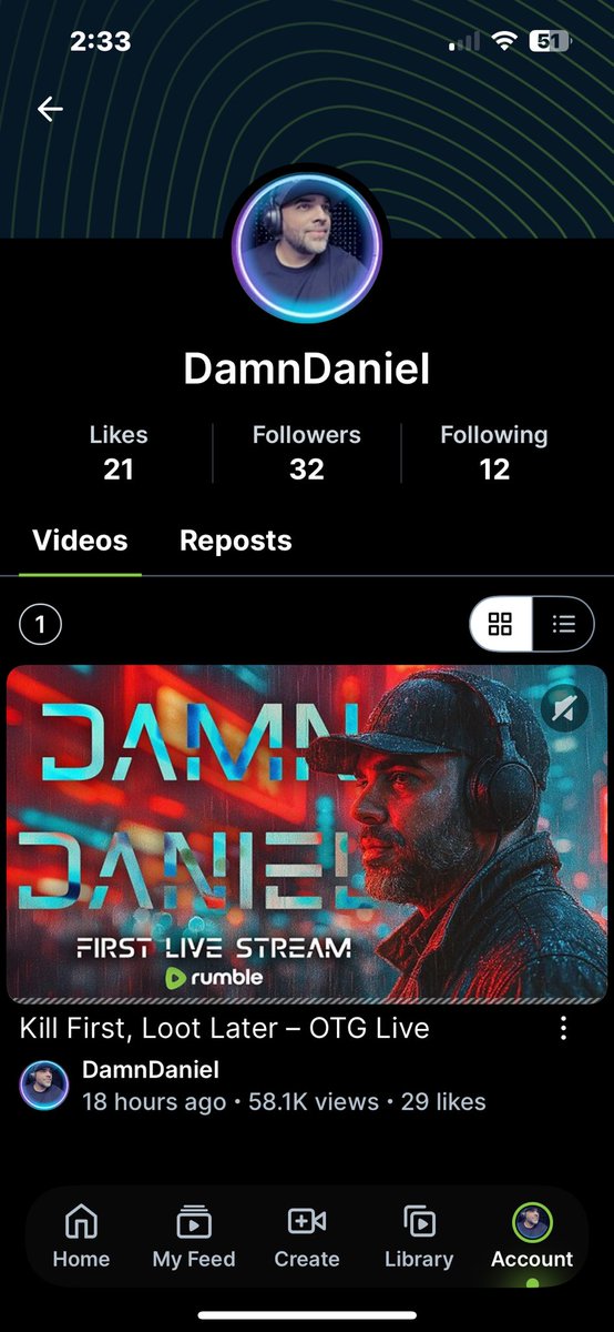 DamnDaniel (@damndanielgames) on Twitter photo 🚨 FIRST STREAM ON RUMBLE WENT NUTS 🚨
“Kill First, Loot Later – OTG Live” is live and already pulling 58K+ views in 18 hours!
If you missed it… you really missed it.
Thank you <a href="/GamingOnRumble/">Gaming on Rumble 🏴☠️</a> <a href="/thisistheray/">ThisIsTheRay</a> <a href="/VapinGamers/">Vapin Gamers 👑 - Rumble Gaming Ambassador</a>
🎮 OTG | 🔫 Chaos | 💀 No Mercy rumble.com/v6wymve-back-t… 🚨 FIRST STREAM ON RUMBLE WENT NUTS 🚨
“Kill First, Loot Later – OTG Live” is live and already pulling 58K+ views in 18 hours!
If you missed it… you really missed it.
Thank you <a href="/GamingOnRumble/">Gaming on Rumble 🏴☠️</a> <a href="/thisistheray/">ThisIsTheRay</a> <a href="/VapinGamers/">Vapin Gamers 👑 - Rumble Gaming Ambassador</a>
🎮 OTG | 🔫 Chaos | 💀 No Mercy rumble.com/v6wymve-back-t…