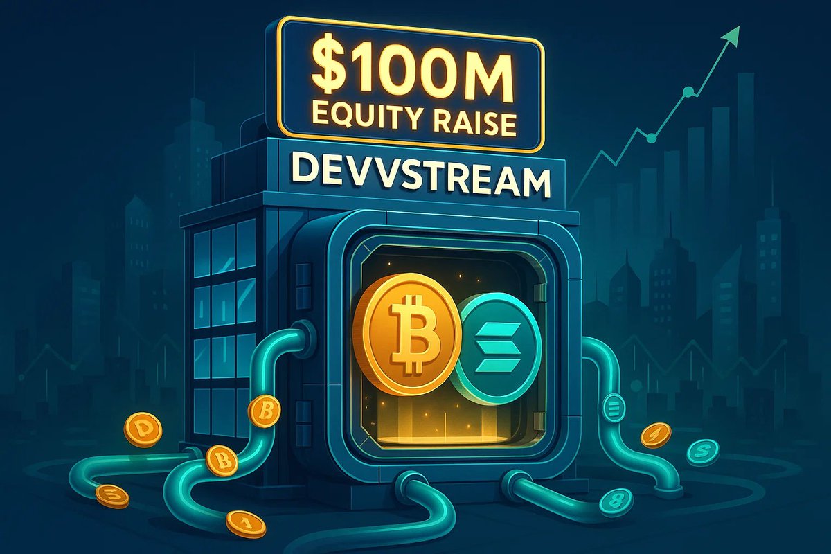 coinspeaker's tweet photo. 📈 DevvStream plans $100M equity raise to build $BTC &amp; $SOL treasury

DevvStream (NASDAQ: $DEVS) intends to raise $100M via equity or credit to support its crypto treasury strategy focused on Bitcoin and Solana.

#DevvStream #DEVS #Bitcoin #Solana #crypto https://t.co/IPk1CfGUXJ