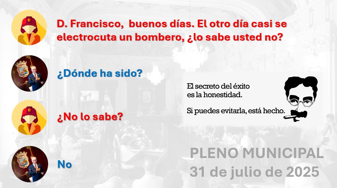 🆘 Encierro Bombero Mlg 🚒 (@encierrobombmlg) on Twitter photo 🗣️Conversación surrealista entre un bombero del Real Cuerpo de Bomberos del <a href="/malaga/">Ciudad de Málaga</a> y el alcalde de Málaga <a href="/pacodelatorrep/">Paco de la Torre</a> previa a la entrada a un pleno municipal.
No sabemos qué es peor, si su cinismo o que realmente no sepa lo que ocurre ni en su propia casa. 🗣️Conversación surrealista entre un bombero del Real Cuerpo de Bomberos del <a href="/malaga/">Ciudad de Málaga</a> y el alcalde de Málaga <a href="/pacodelatorrep/">Paco de la Torre</a> previa a la entrada a un pleno municipal.
No sabemos qué es peor, si su cinismo o que realmente no sepa lo que ocurre ni en su propia casa.