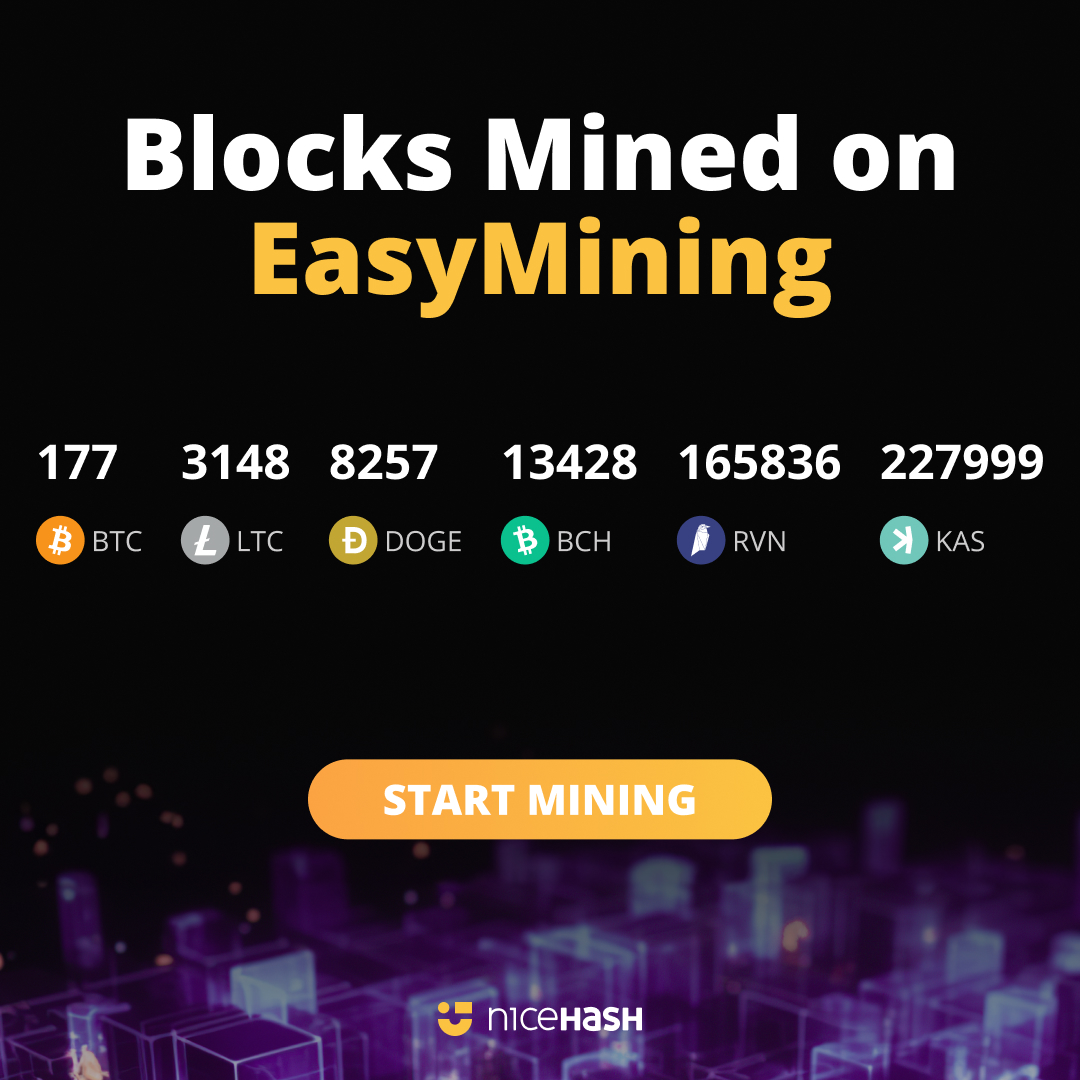 Ever wondered if it’s possible to mine #Bitcoin without hardware?

It is – and it’s easier than you think.

👉Sign up

👉Choose your package

👉Watch the progress in real time.

Look at how many blocks were already mined with #EasyMining 👇  

Join today: nicehash.com/my/easymining