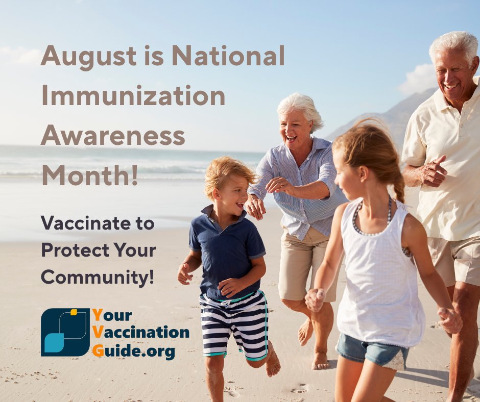 💉 Stay up-to-date on vaccines to protect YOU and your community—especially the most vulnerable. 🛡️ Get vaccinated this August! Learn more: YourVaccinationGuide.org  
#HealthyCommunities #ImmunizationAwarenessMonth
