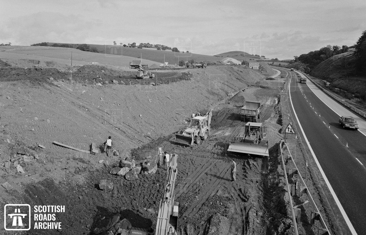 The M90 between Arlary and Bridge of Earn was built in two phases, opening in March 1977 and October 1980. Babtie Shaw &amp; Morton was the main designer and the contractors were Whatlings and Tarmac Construction.  

#Archives #Scotland
