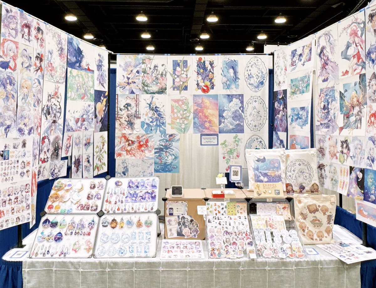 all set up for anirevo!! you can find me at SP803!! 🌷