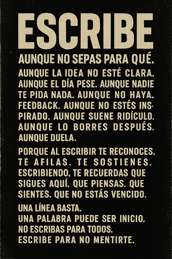 Me llego un correo de <a href="/jlmedina13/">JOSELY</a>, no recordaba que estaba en su lista.  

Va de acuerdo a lo que predico. 

Escribir a diario te hace tener más y mejores ideas.

Más ideas = más oportunidades.  

Escribir engendra ideas, y ya es cuestión tuya si haces algo con esas ideas.