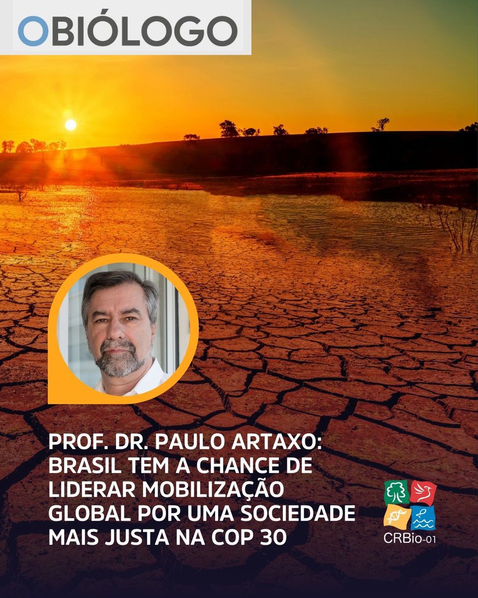 CRBio01's tweet photo. Nesta edição de O Biólogo, que discute a COP30, o Prof. Dr. Paulo Artaxo, professor da USP e membro do IPCC/ONU, alerta sobre os severos impactos do aumento da temperatura global, principalmente sobre as comunidades mais vulneráveis.
Confira em O Biólogo: https://t.co/4uaznoqBEi https://t.co/698GbV05Er