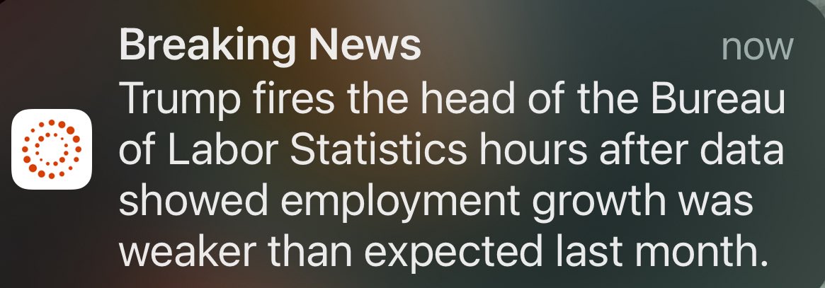 Trump: “I don’t like your evidence based data that proves everything I say is a lie. You’re fired.”

This country is currently a joke.