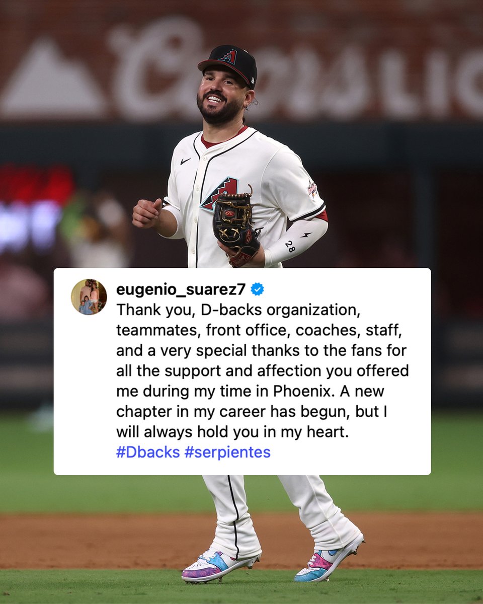 PHNX_Sports's tweet photo. Geno shares a heartfelt goodbye message to the Diamondbacks 🫶 https://t.co/dHgk4CzqFF