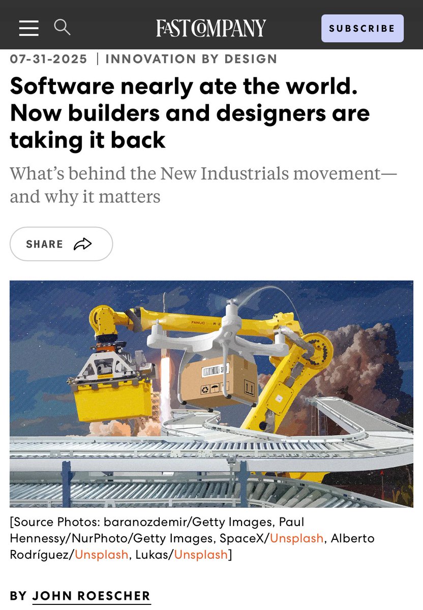 "In a fractured world, The New Industrials represent a unifying force: a return to building. These companies are not espousing politics—but they are rebuilding what America was once recognized for: innovation, ingenuity, clarity of purpose."