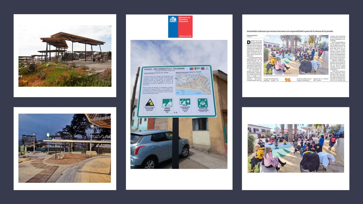 En medios, destacaron la óptima evacuación en la reciente emergencia, mostrando el buen uso de una plaza construida x el ministerio en #Antofagasta. Destacar, que fueron varios proyectos  regionales los que aportaron a este objetivo. Los PE son considerados en nuestros proyectos!