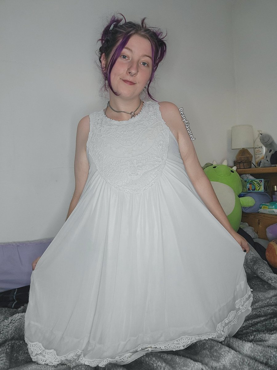 BearyFlavored's tweet photo. Do you like my pretty dress Daddy? 💜☺️✨️ you don't think people will see my diaper through this, right?

New post on JFF, 🔗 in bi0! 💜
#abdl #diaperlover #adultbaby #ddlg #daddydom #mommydom #femdom #fetish #jff #diapergirls #sellingcontent https://t.co/cQqIhIqhqL