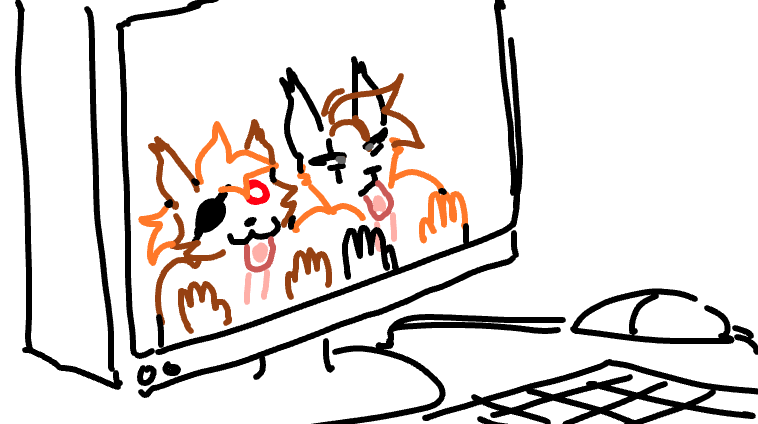 (gartic phone) i love my puter, all my orange boys are in it :) <a href="/_rookaya_/">Rooka</a>