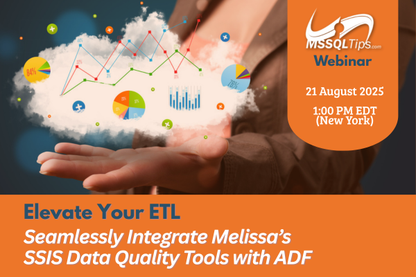 MSSQLTips Free Webinar

➡️Elevate Your ETL: Seamlessly Integrate Melissa’s SSIS Data Quality Tools with Azure Data Factory

➡️Webcast Excerpt and Registration &gt;&gt; mssqltips.com/webcast/elevat…

#SQLServer #SSIS #AzureDataFactory #DataQuality #Melissa #MSSQLTips