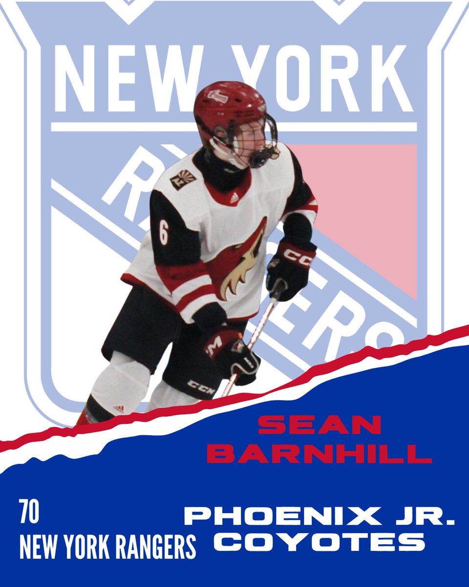 📣🔴 Huge congratulations to Sean Barnhill on being drafted by the New York Rangers in the 2025 NHL Draft!

From the Phoenix Jr. Coyotes to Madison Square Garden — your next chapter begins now.

#NHLDraft #NYRangers #SeanBarnhill #JrCoyotes #NextGenHockey #DraftDay