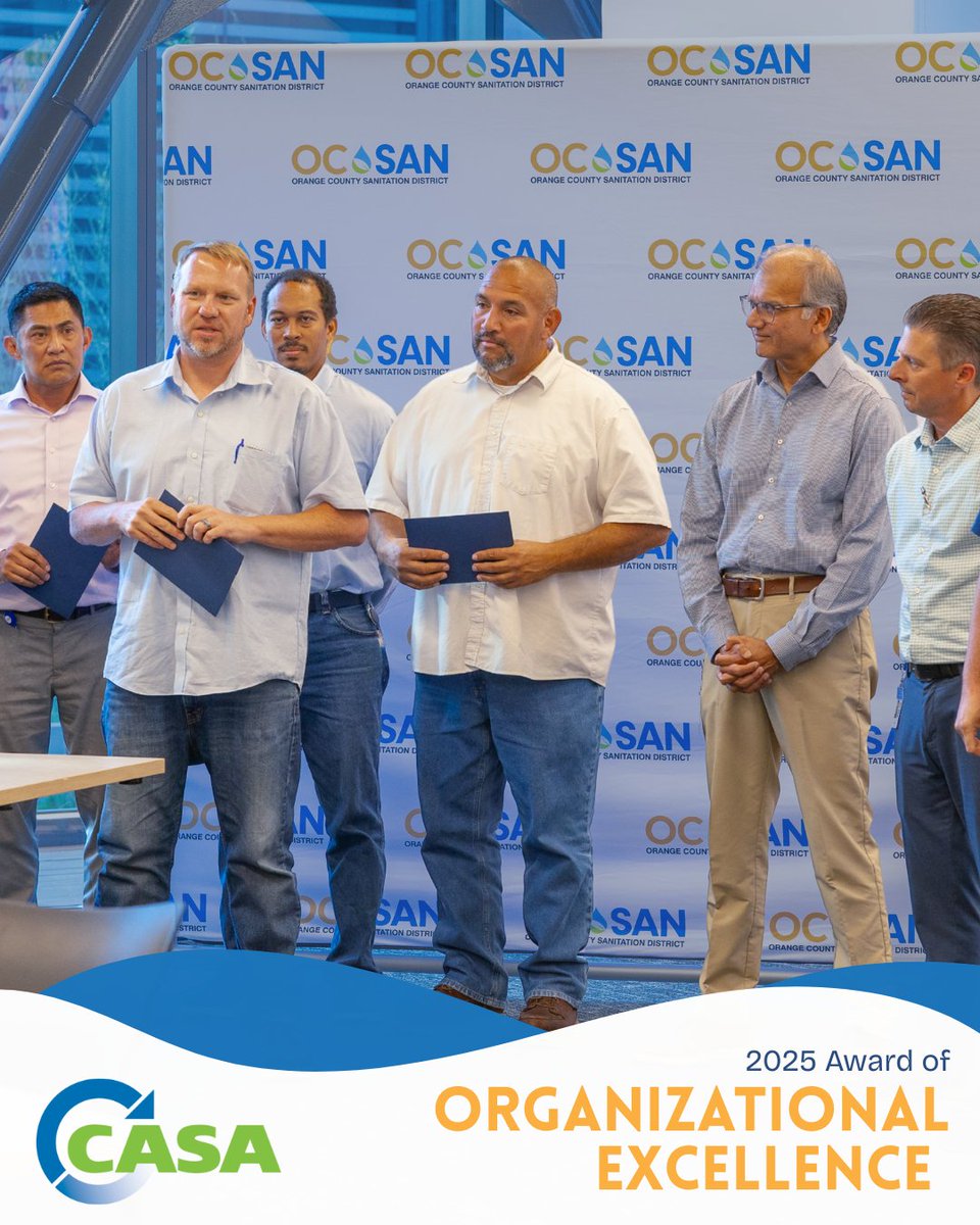 Employee development never looked so good 😎 We're proud to be recognized with the 2025 Organizational Excellence Award from <a href="/CASA_CleanWater/">CASA_CleanWater</a> 🏆This award honors our Employee Development Program, built to give our team opportunities to grow, learn, and thrive professionally.
