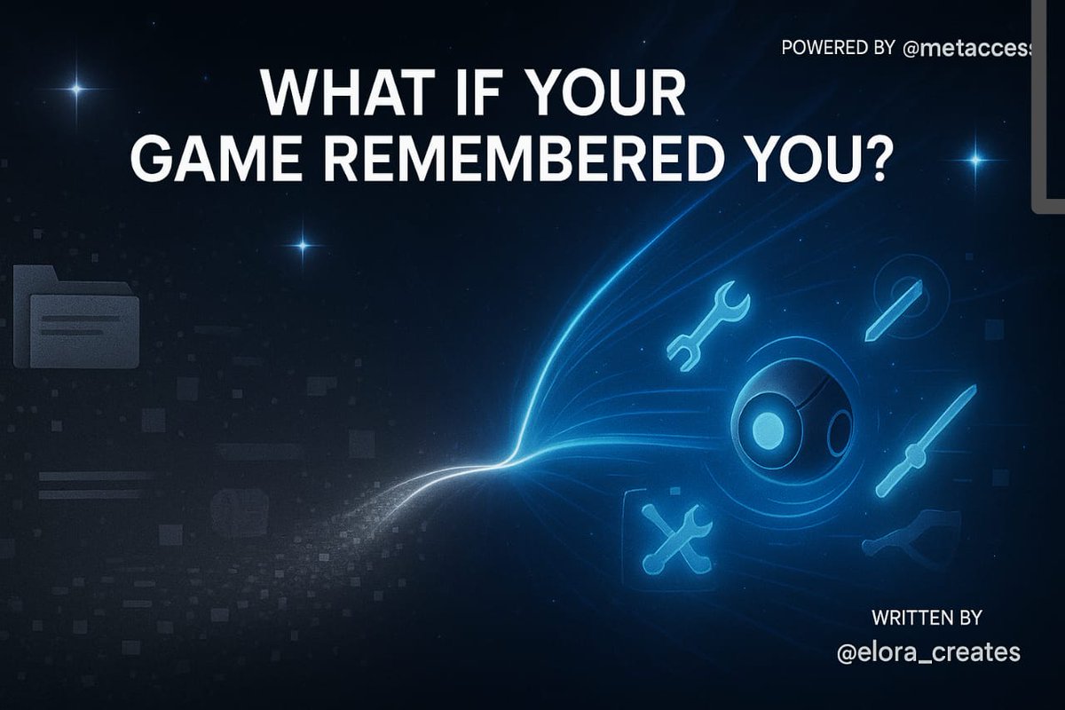 elora_creates's tweet image. 1.
Most games help you escape.
But the moment you log out,
it’s like you were never there.

No trace.
No meaning.
No legacy.

But what if a game remembered you?
What if your choices mattered?

Let me show you Metacces 🧵👇
#ThreadChallenge #Metacces
