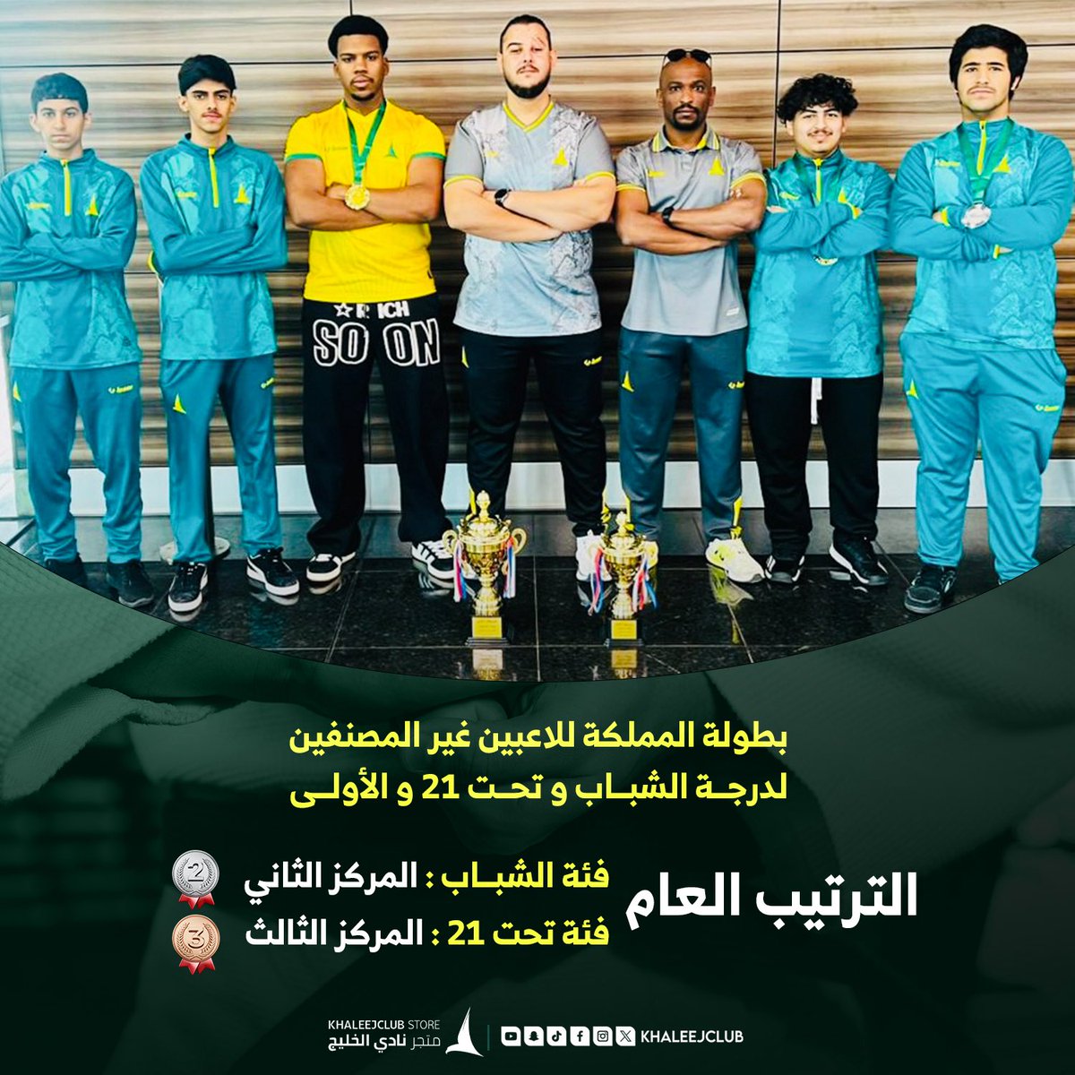 🥋شباب #كاراتيه_الدانة يحققون المركز الثاني وتحت 21 سنة بالمركز الثالث في الترتيب العام لبطولة المملكة للاعبين غير المصنفين 👏🏻🤩