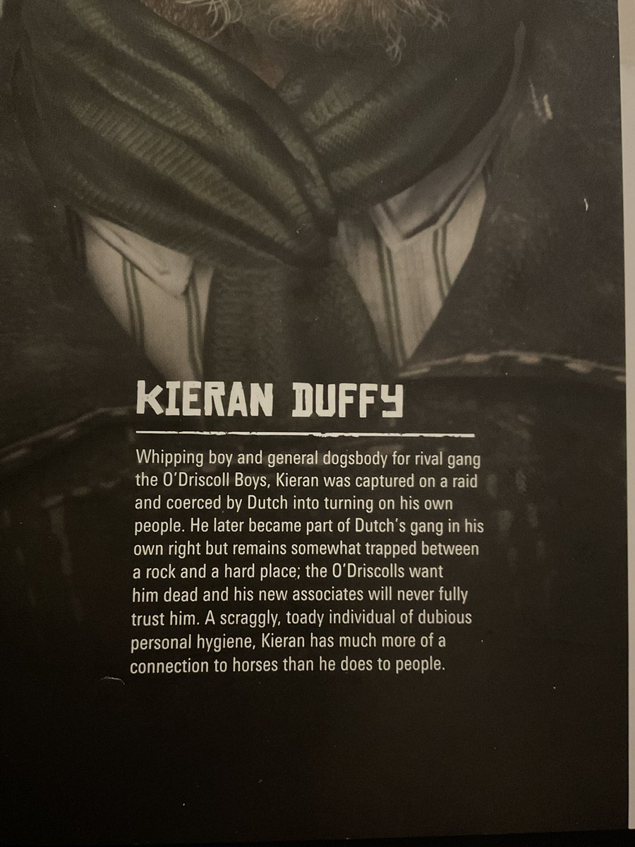 nooitsnotyou's tweet photo. #kieranduffy “A scraggly, toady individual with dubious personal hygiene,” my goodness rockstar #rdr2 https://t.co/9HQxpRN51P