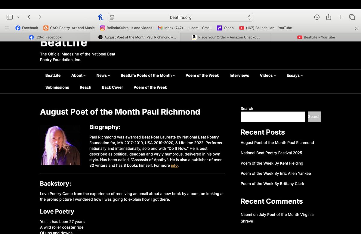 BeatLife's August Poet of the Month: Paul Richmond beatlife.org/august-poet-of… <a href="/BeatPoetryFest/">National Beat Poetry Foundation, Inc.</a> <a href="/larryjaffe/">Larry Jaffe</a>  #beatlife #beatpoetry