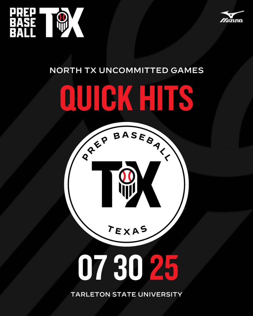 𝐍𝐨𝐫𝐭𝐡 𝐓𝐗 𝐔𝐧𝐜𝐨𝐦𝐦𝐢𝐭𝐭𝐞𝐝 𝐆𝐚𝐦𝐞𝐬: Quick Hits 📝

Scouting takeaways on some of the players that stood out at the North TX Uncommitted Games on Wednesday. <a href="/prepbaseball/">Prep Baseball</a>

1️⃣5️⃣  <a href="/PB_Uncommitted/">Prep Baseball Uncommitted</a> players mentioned👇

🔗: loom.ly/pYPtODs