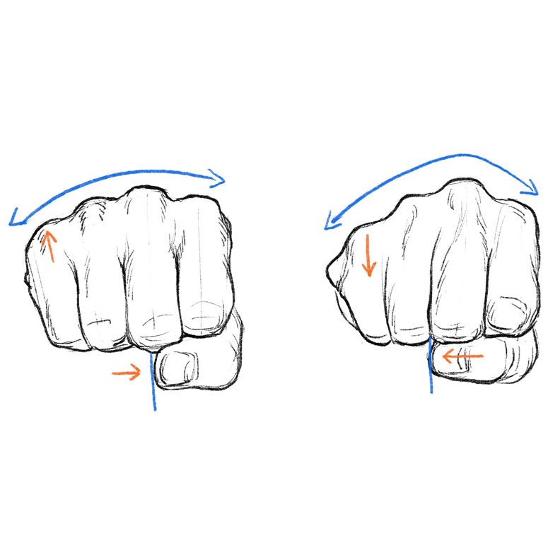 Our feature artist/tutorial today is this ref sheet on the ANGLE of the KNUCKLES as you tighten the FIST, by  <a href="/kato_anatomy/">伊豆の美術解剖学者</a>! It’s SUBTLE, but details like this help to give your gestures so much more BELIEVABILITY! #anime #manga #snatomy #illustration #drawing #COMICS
