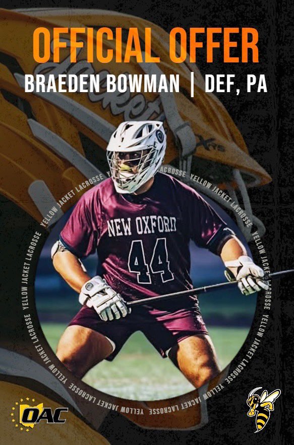 Extremely excited to say I’ve received my third offer from <a href="/bw_mlax/">Baldwin Wallace Men’s Lacrosse</a> after an amazing visit and talk with <a href="/CoachTatro/">Tony Tatro</a>! 

Go Jackets!