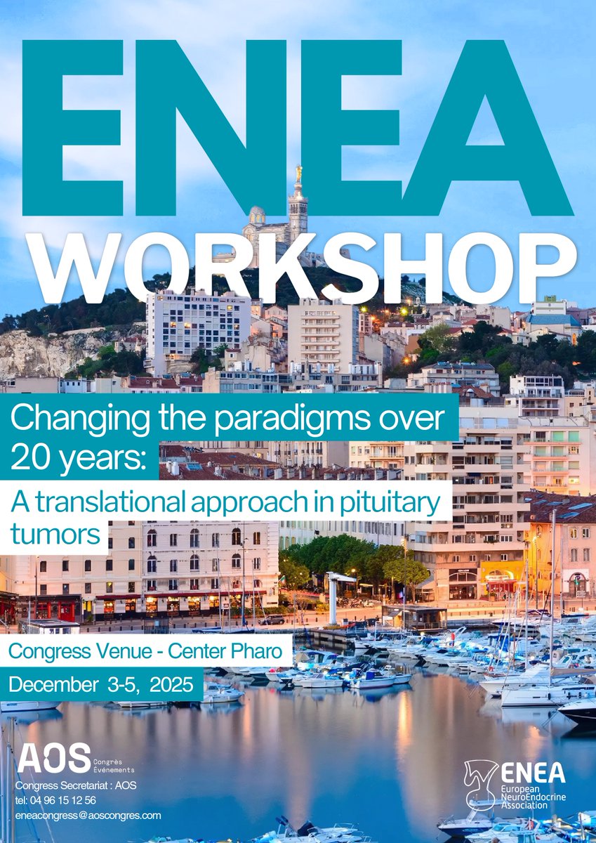 Call for Abstracts – ENEA Workshop 2025 | Marseille, France 🇫🇷

📅 Workshop Dates: 3–5 December 2025
🧠 Theme: Changing the Paradigms Over 20 Years – A Translational Approach in Pituitary Tumors

🔗 More on LinkedIn: @enea-young-researcher-committee