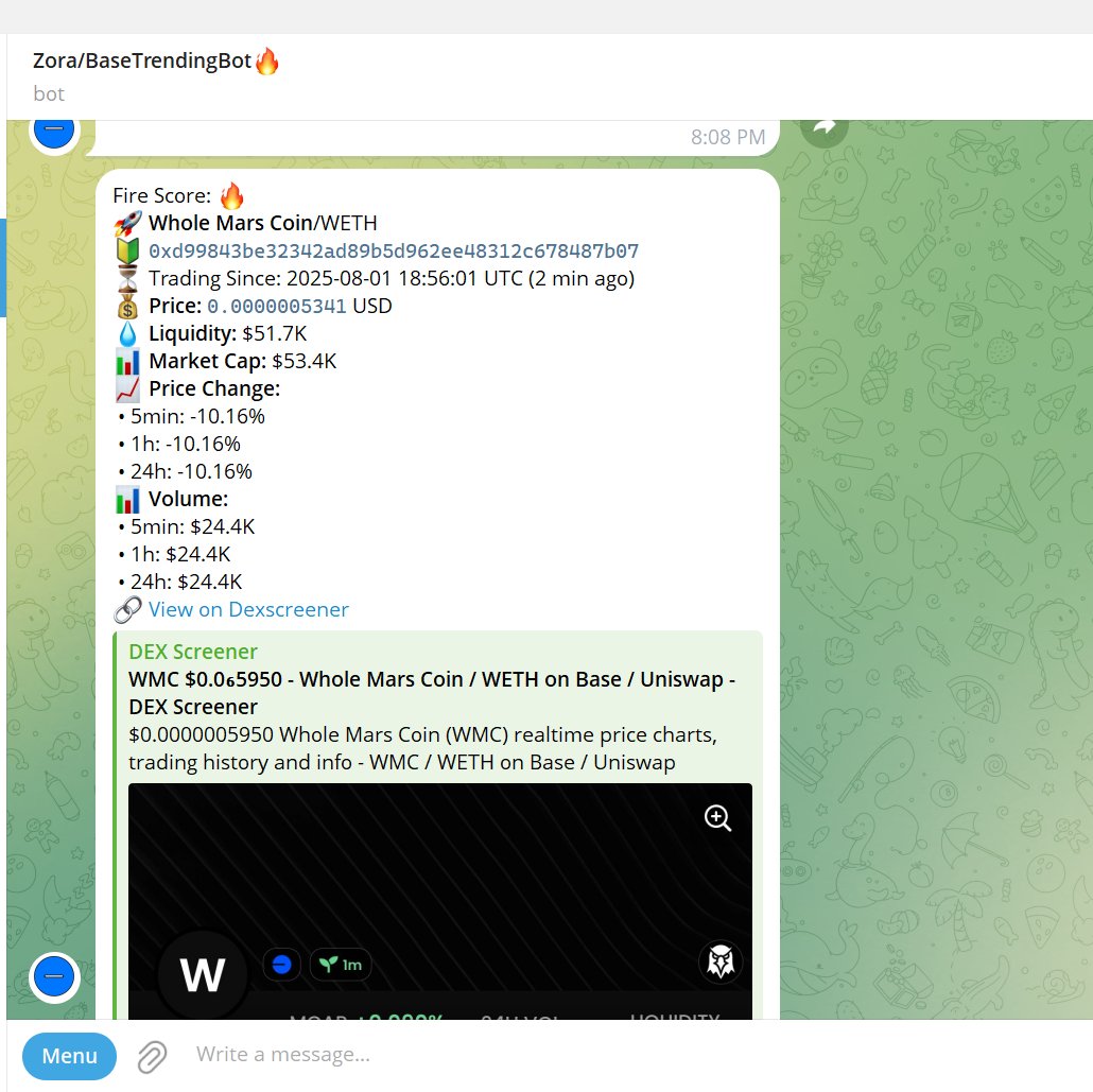 dildomoto's tweet photo. my bot called $WMC at $53k
and is now at $300k , within 5 mins 
ca: 0xd99843BE32342Ad89B5d962ee48312C678487B07

subscribe for free @basechaintrendingbot https://t.co/2AF0KxU46A