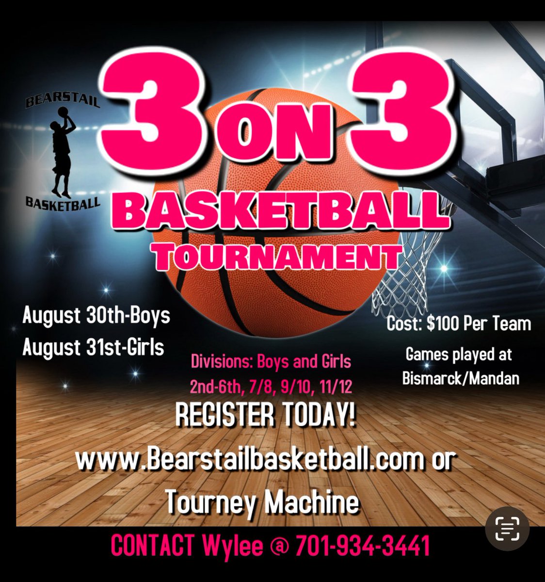 ‼️Back to School 3 on 3 Tournament‼️
Bismarck, ND 

✅Registration: tourneymachine.com/Register/h2022…

Boys-August 30th 
Girls-August 31st 

Grades-2nd-6th, 7/8, 9/10, 11/12

Shirts for first
