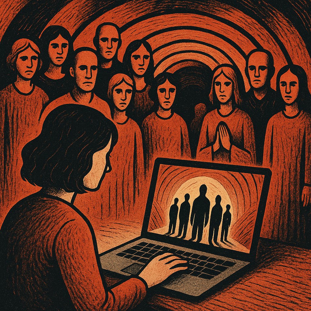 Online groepen kunnen op een sekte gaan lijken, zonder dat iemand dat zo bedoelt. Wat begint als verbondenheid, eindigt soms als tunnel. Hier 10 kenmerken van een online sekte-achtige dynamiek 🧵