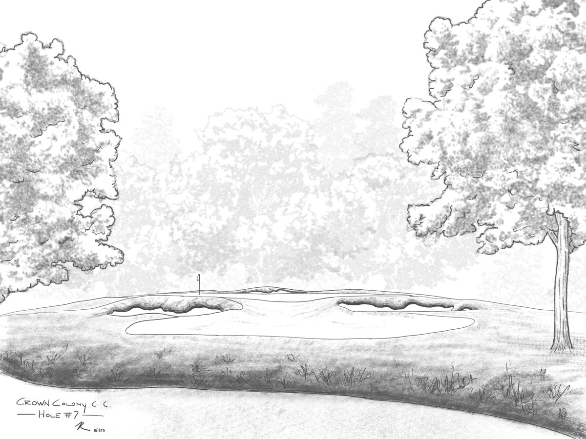 The 7th at Crown Colony. ⛳️✏️ #golfdrawing #sketchpractice #procreate #CrownColonyCountryClub
